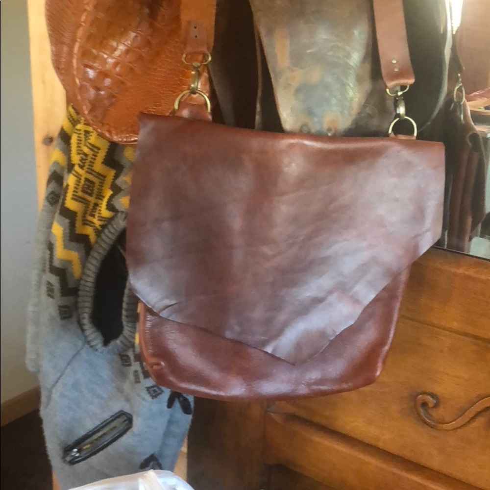 Real leather handmade crossbody bag